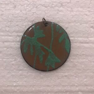 Vintage Artist Made Metal Hand Painted Enamel Disc